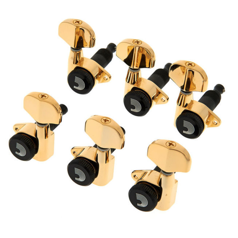D'ADDARIO PWAT-333L AUTO-TRIM TUNING MACHINES (3 Per side, Gold)