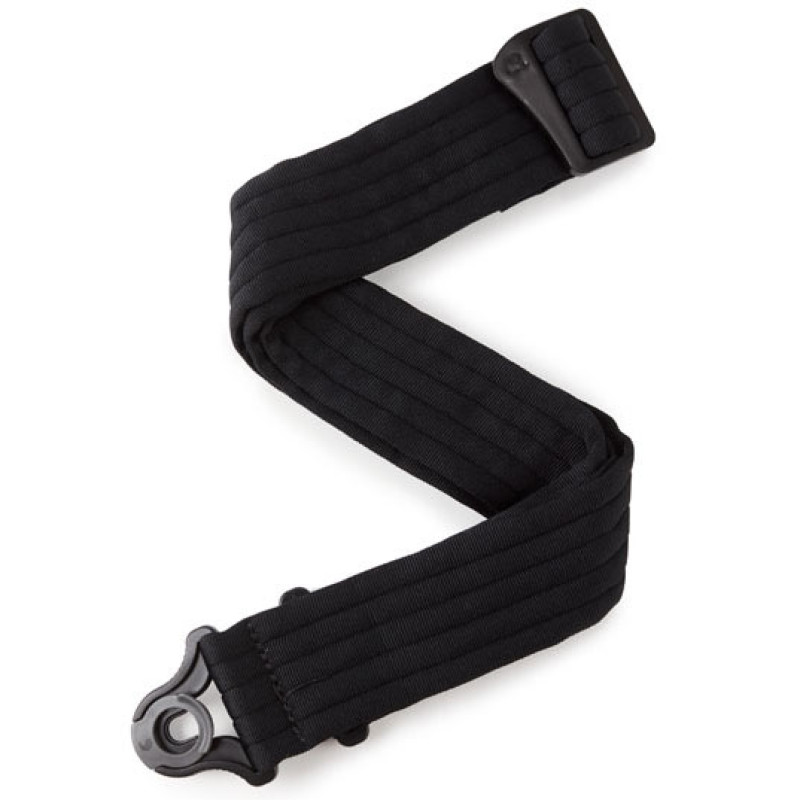 D'ADDARIO 50BAL01 AUTO LOCK GUITAR STRAP (BLACK PADDED STRIPES)