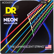 DR STRINGS NEON Multi-Color Acoustic - Light (12-54) Струни для акустичної гітари