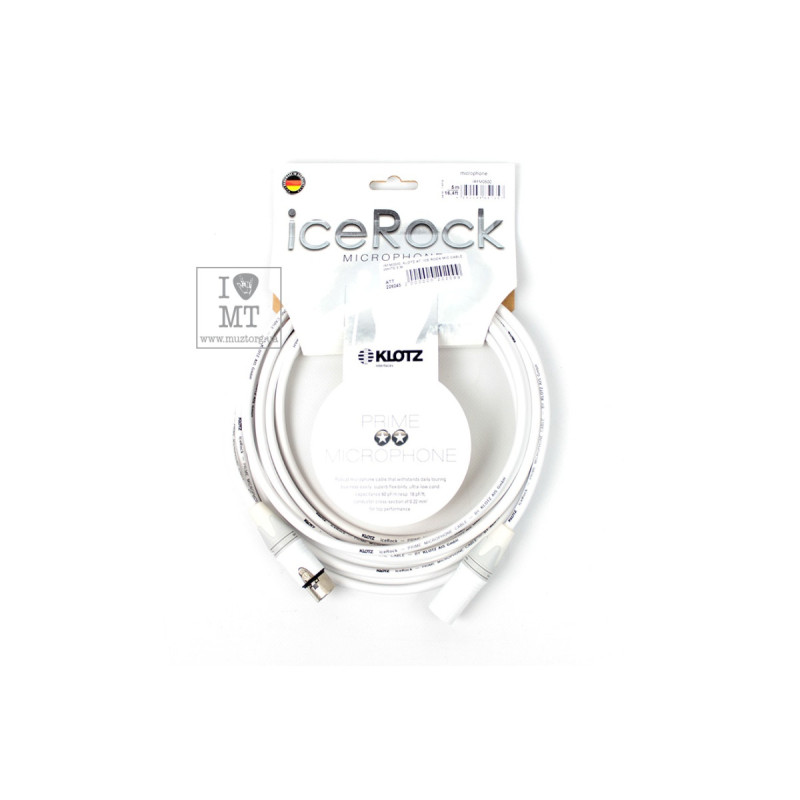 KLOTZ ICE ROCK MIC CABLE WHITE 5 M Кабель мікрофонний