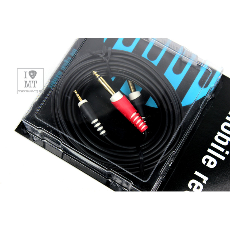 Кабель комутаційний KLOTZ AY5 Y-CABLE STEREO MINI JACK - 2xJACK MONO BLACK 6 M