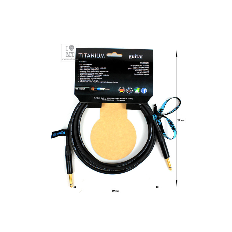 Кабель инструментальный KLOTZ TITANIUM INSTRUMENT CABLE 3 M