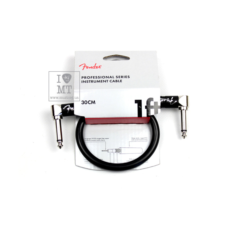 FENDER CABLE PROFESSIONAL SERIES 1' BLACK Кабель інструментальний