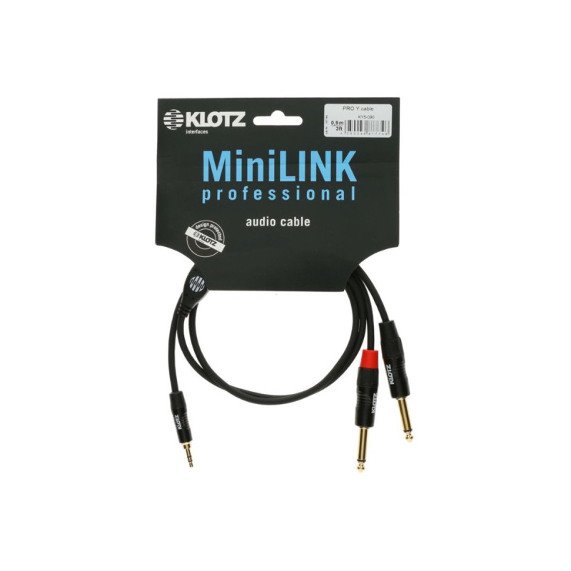 Кабель коммутационный KLOTZ KY5-090 MINILINK PRO Y-CABLE BLACK 0.9 M