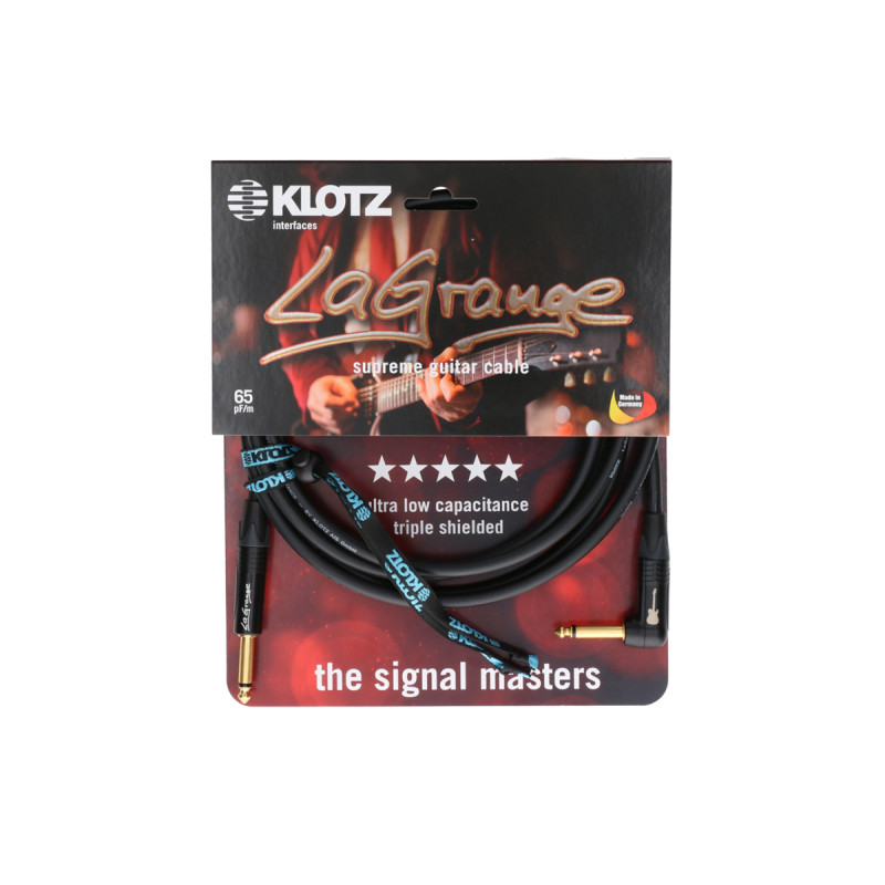 Кабель інструментальний KLOTZ LA-GRANGE INSTRUMENT CABLE ANGLED BLACK 3M