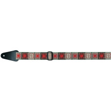 Ремінь для гітари Fire&Stone Folk Jacquard (Red Silver Black)