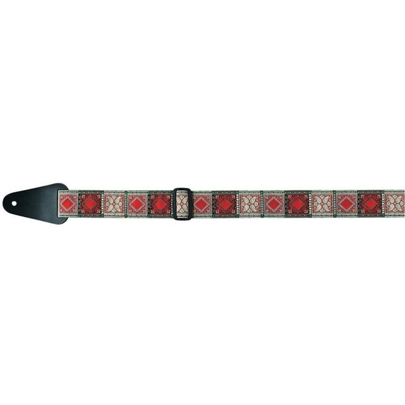 Ремінь для гітари Fire&Stone Folk Jacquard (Red Silver Black)