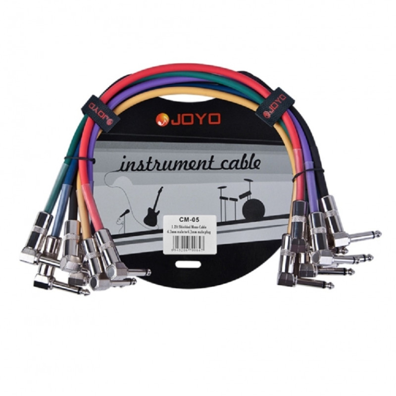JOYO Патч-кабелі Joyo CM-05 (jack 6.35 (кутовий) - jack 6.35 (кутовий) / 0,36 м, 6 шт)