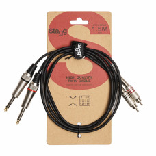 STAGG N STC1,5PCM Подвійний кабель 2xjack – 2xRCA, 1,5 м