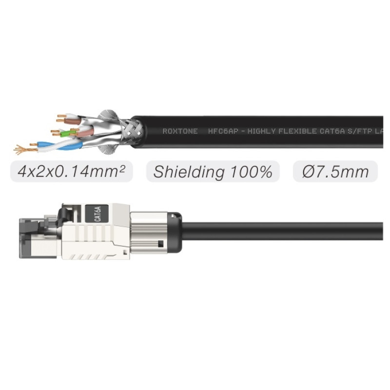 ROCKSTAR DC6PEE4L60 Кабельный барабан с гибким кабелем категории 6 ROXTONE DC6PEE4L60, 60 м