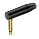 Роз'єм Roxtone RJ2RPP-BK-BG Jack 6,3 (mono) кутовий