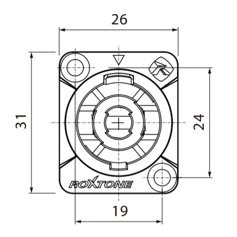 Роз'єм Roxtone RS4MD-WP-T SPEAKON панельний female (мама) IP66