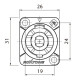 Роз'єм Roxtone RS4MD-WP-T SPEAKON панельний female (мама) IP66