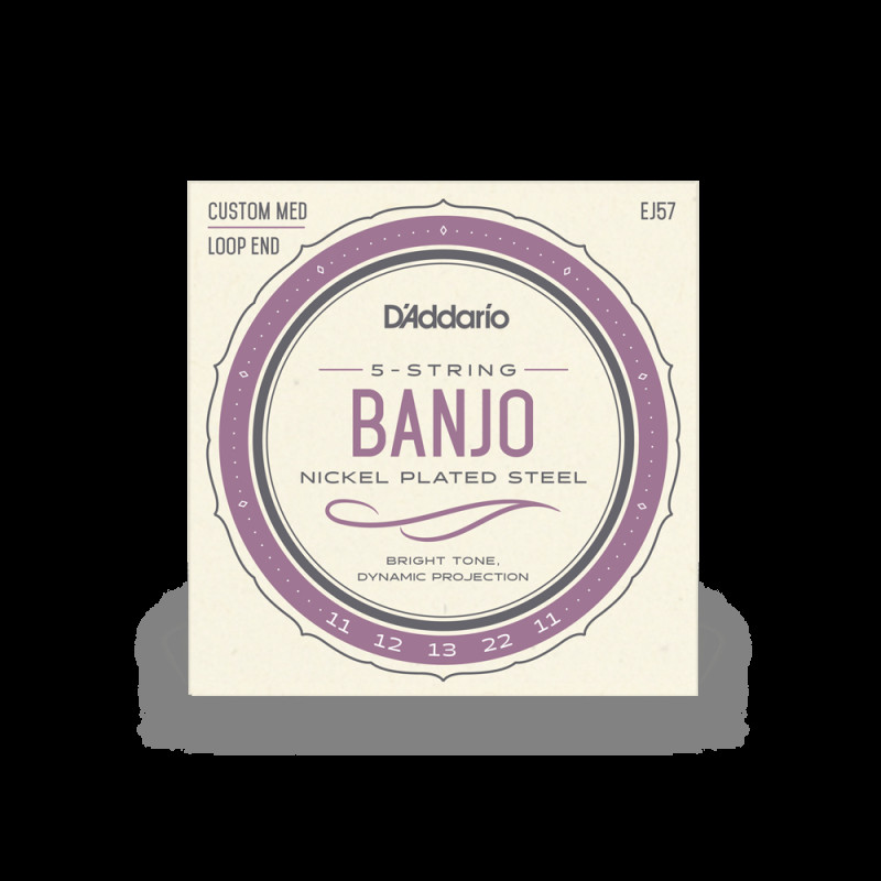 D’ADDARIO EJ57 BANJO NICKEL PLATED STEEL CUSTOM MEDIUM (11-22) Струны для банджо