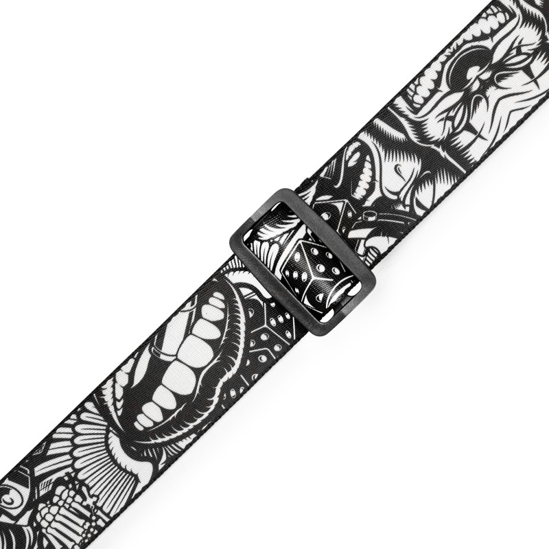 LEVY'S MP2TAT-001 2 Tattoo Series Poly Guitar Strap - B&W Clowns Ремінь для гітари