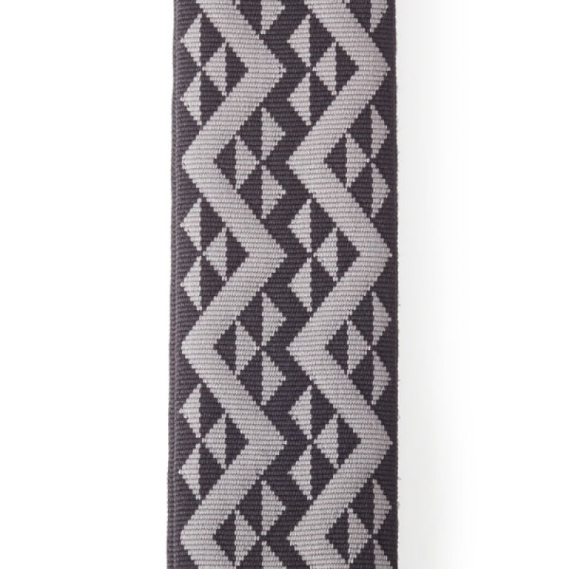 D`ADDARIO 50BAL03 AUTO LOCK GUITAR STRAP (BLACK PADDED GEOMETRIC)
