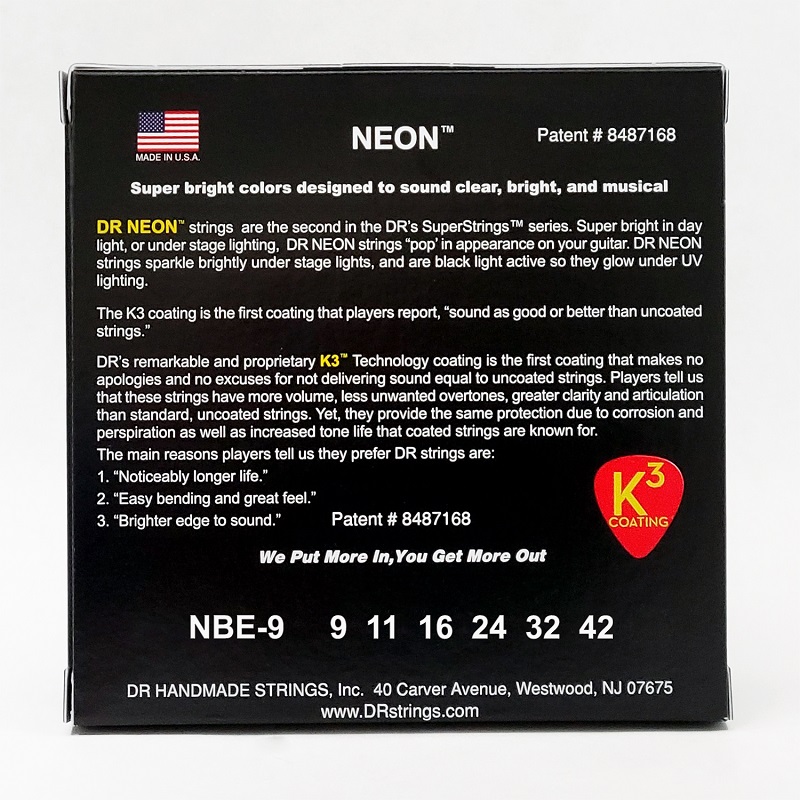 DR STRINGS NEON Blue Electric - Light (9-42) Струни для електрогітари