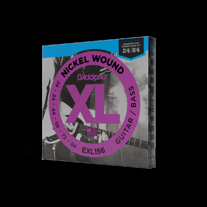 D‘ADDARIO EXL156 XL NICKEL WOUND FENDER BASS VI (24-84) Струни для електрогітари