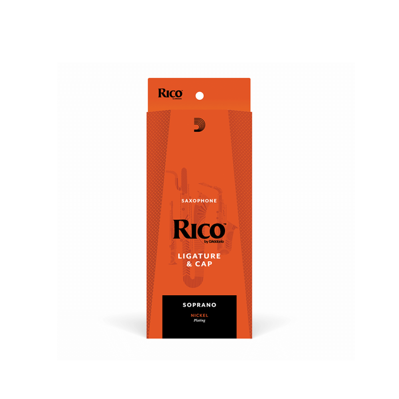 D`ADDARIO RICO LIGATURE & CAP FOR SOPRANO SAX Nickel-Plated
