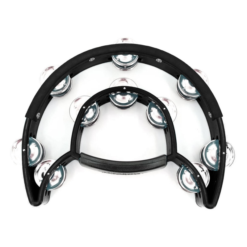 MAXTONE 818N/P Power-2 Tambourine w/Protecting Trim (Black)