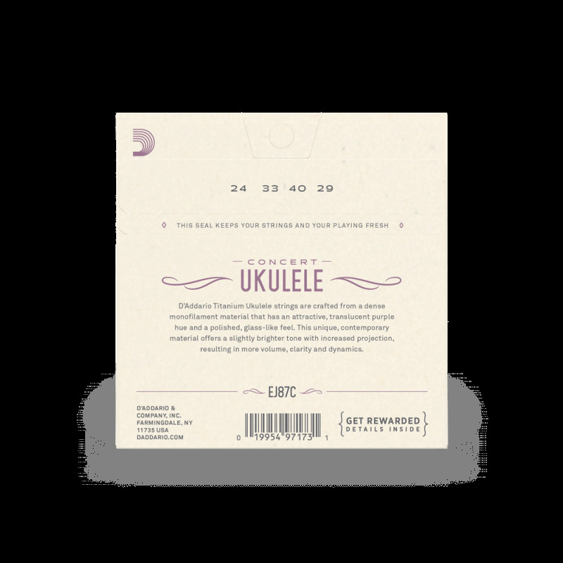 D’ADDARIO EJ87C TITANIUM UKULELE CONCERT Струны для укулеле
