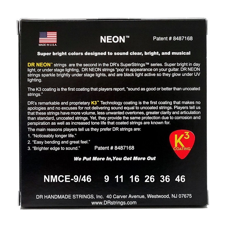 DR STRINGS NEON Multi-Color Electric - Light Heavy (9-46) Струни для електрогітари