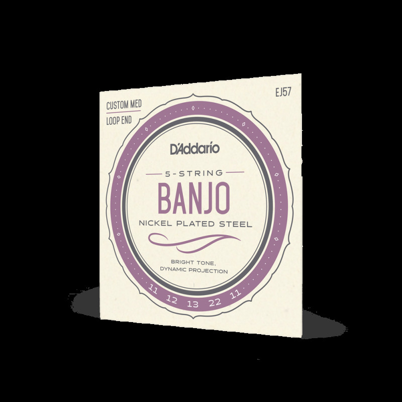 D’ADDARIO EJ57 BANJO NICKEL PLATED STEEL CUSTOM MEDIUM (11-22) Струны для банджо