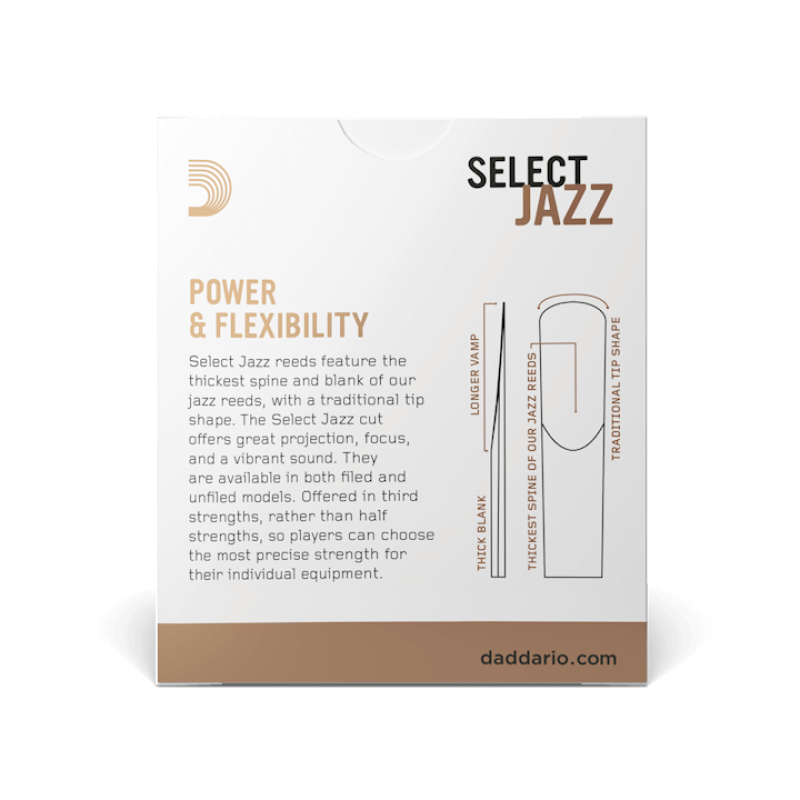 D'ADDARIO Select Jazz - Alto Sax Unfiled 3H (1шт)