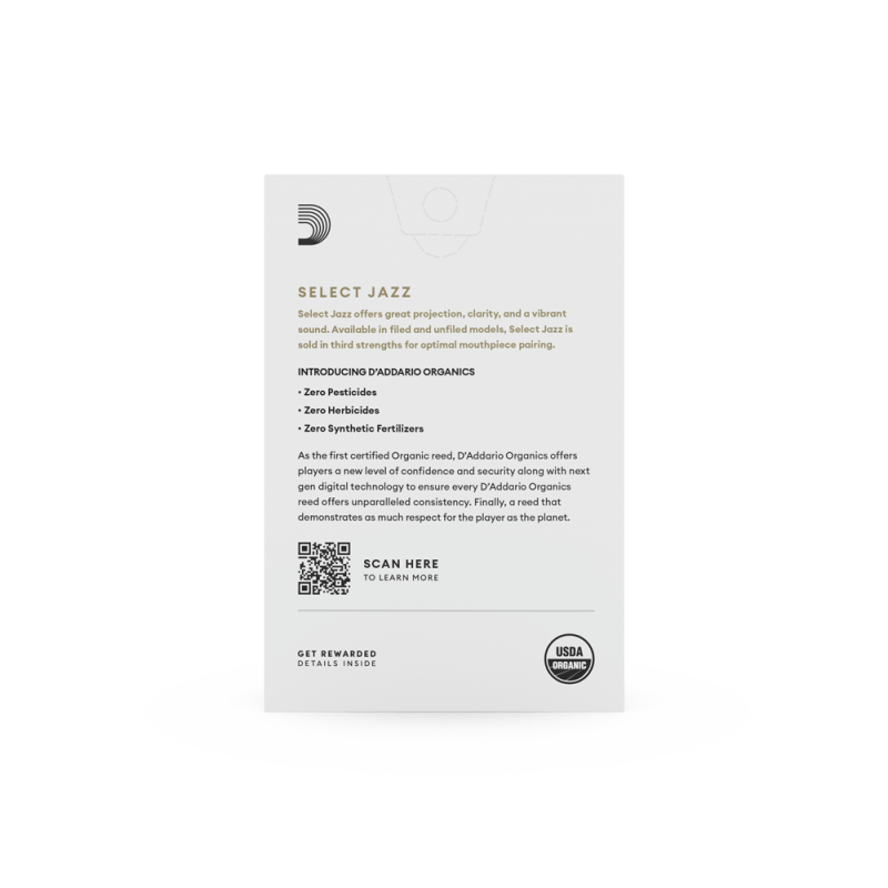 D`ADDARIO Organic Select Jazz - Alto Sax Filed 3S - 10 Pack