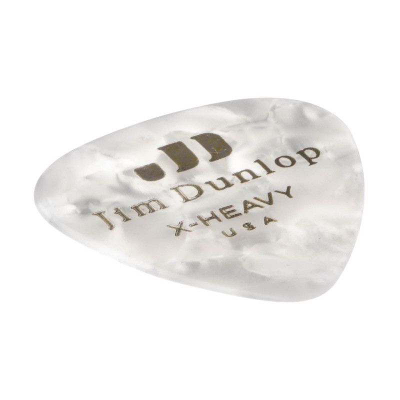 DUNLOP CELLULOID WHITE PEARLOID PICK EXTRA HEAVY Медіатори