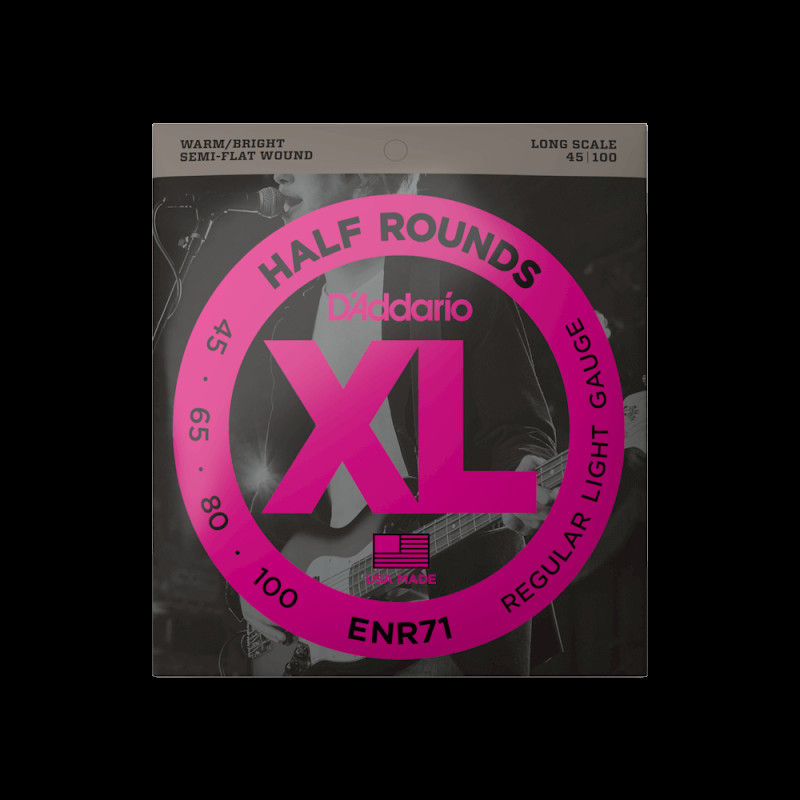 D‘ADDARIO ENR71 XL HALF ROUNDS BASS REGULAR LIGHT (45-100) Струни для бас-гітари