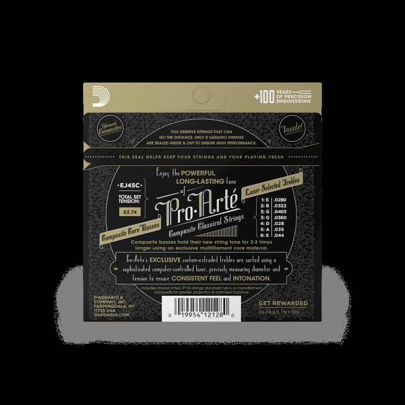 D’ADDARIO EJ45C PRO-ARTE COMPOSITE NORMAL TENSION Струны для классической гитары