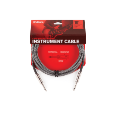 D`ADDARIO PW-BG-10BG Custom Series Braided Instrument Cable - Grey (3m)