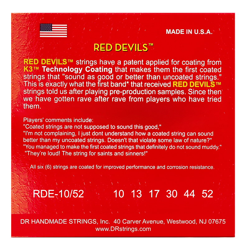 DR STRINGS RED DEVILS Electric - Big Heavy (10-52) Струни для електрогітари