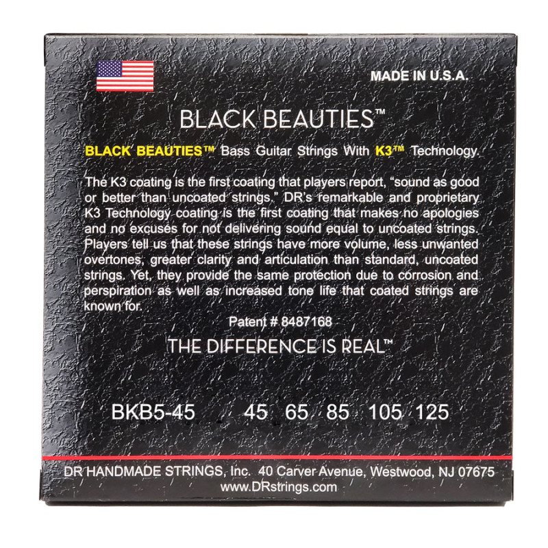 DR STRINGS BLACK BEAUTIES Bass 5-String - Medium (45-125) Струни для бас-гітари