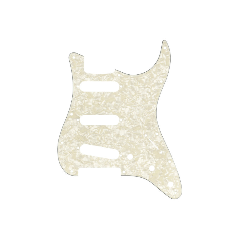 FENDER 11-HOLE MODERN-STYLE STRATOCASTER S/S/S PICKGUARDS AGED WHITE MOTO Пікгард