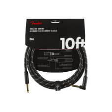 FENDER CABLE DELUXE SERIES 10' ANGLED BLACK TWEED Кабель інструментальний