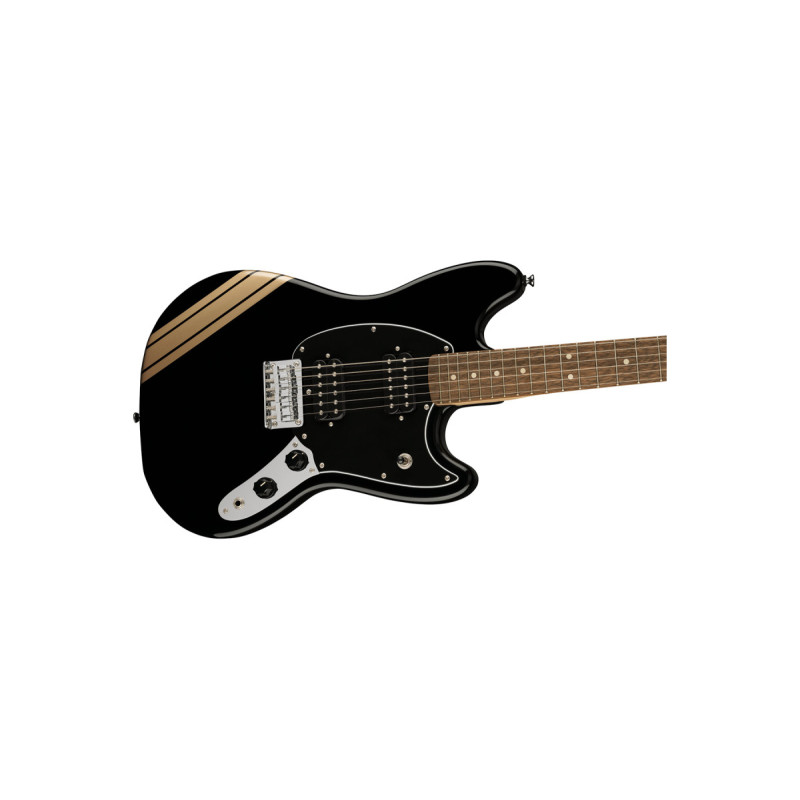 SQUIER by FENDER BULLET MUSTANG FSR HH BLACK w/COMPETITION STRIPES Електрогітара