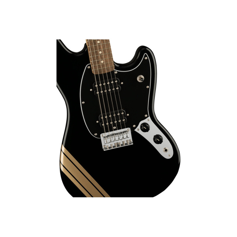 SQUIER by FENDER BULLET MUSTANG FSR HH BLACK w/COMPETITION STRIPES Електрогітара