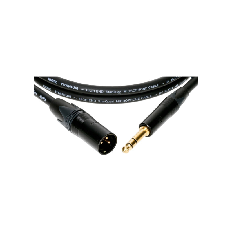 Кабель мікрофонний KLOTZ TITANIUM STARQUAD ANALOG AUDIO CABLE WITH MALE XLR TO BALANCED JACK PLUG 1.5 M