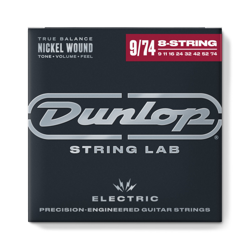 DUNLOP DEN09748 NICKEL WOUND ELECTRIC GUITAR STRINGS 09-74 | 8-STRING Струни для електрогітари