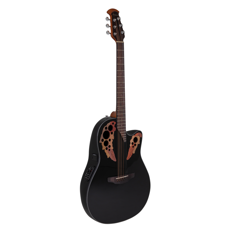 OVATION Celebrity Elite CE44 Mid Cutaway Black Акустична гітара з датчиком