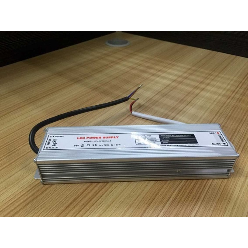 LED Блок питания водонепроницаемый 12080KA-S, 80 Вт