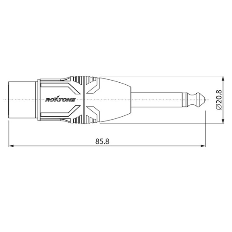 Перехідник Roxtone RA2XFJM 6.3mm Jack male mono - XLR female (мама)