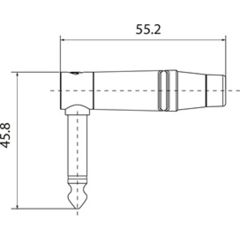 Роз'єм Roxtone RJ2RPP-BK-NG Jack 6,3 (mono) кутовий