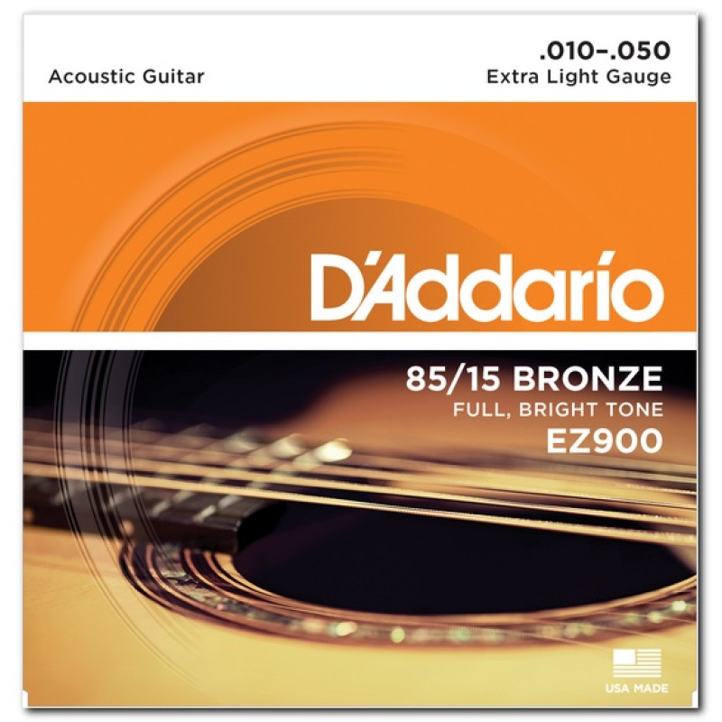D'ADDARIO EZ900 85/15 BRONZE EXTRA LIGHT (10-50) Струни для акустичної гітари