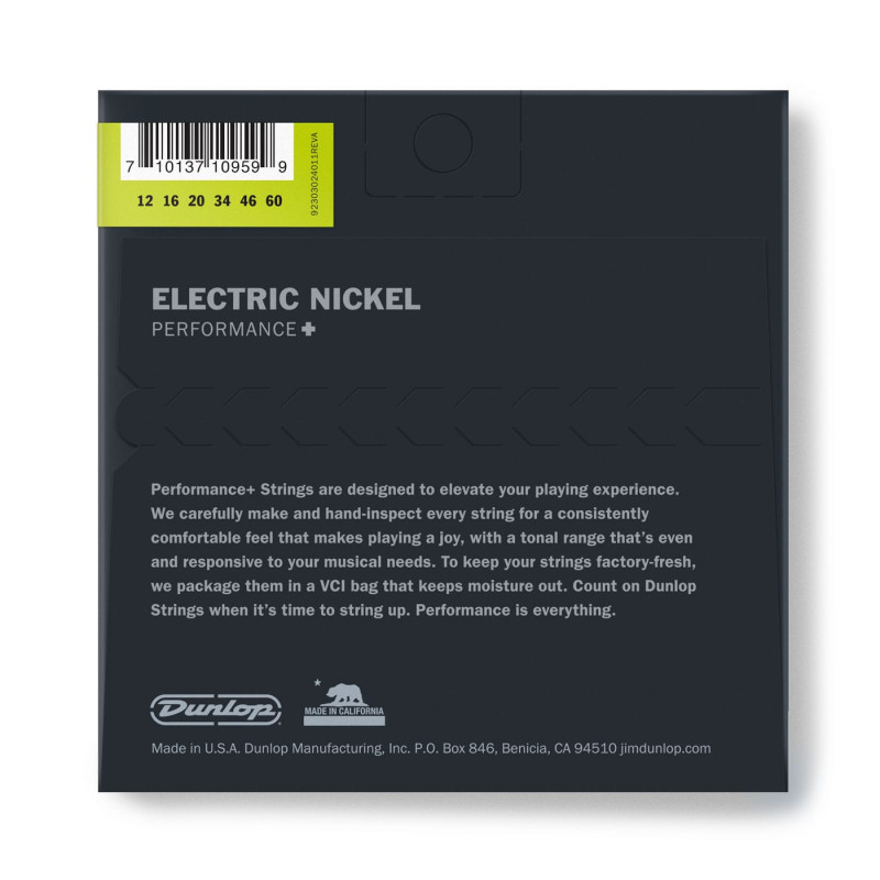 DUNLOP DEN1260 NICKEL WOUND ELECTRIC GUITAR STRINGS (12-60) Струны для электрогитары