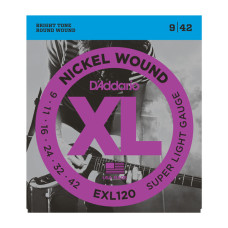 D'ADDARIO EXL120 XL NICKEL WOUND SUPER LIGHT (09-42) Струни для електрогітари