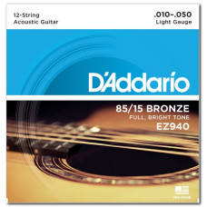 D'ADDARIO EZ940 85/15 BRONZE LIGHT 12-STRINGS (10-50) Струни для акустичної гітари