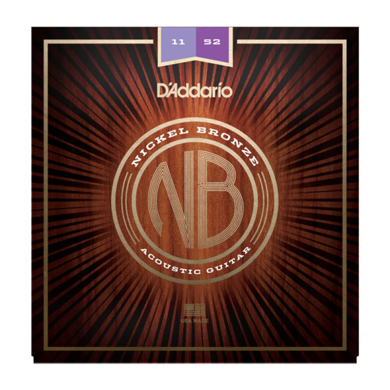 D’ADDARIO NB1152 NICKEL BRONZE CUSTOM LIGHT (11-52) Струны для акустической гитары